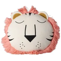 RICE Kinder Löwenkopf Kissen, 40 x 40 x 15 cm – Pink