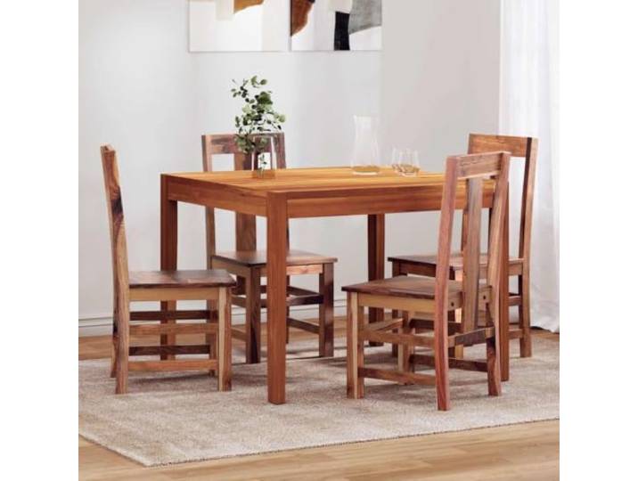 Jkghdrt Esszimmerstühle 4 STK. Massivholz Honigbraun Landhausstil Hochlehner,matte Lackierung,Holzmaserung Unikat,Landhaus-Stil,Abendessen Familie,Gäste Sitzgelegenheit