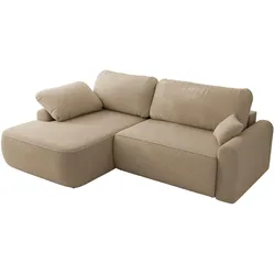 ECKSCHLAFSOFA CUBO L Hellbraun Boucle - links