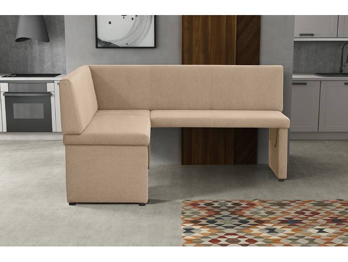 Banquette 166 x 87 x 146cm Beige Alignement à gauche Velours Cassie: Beige marron