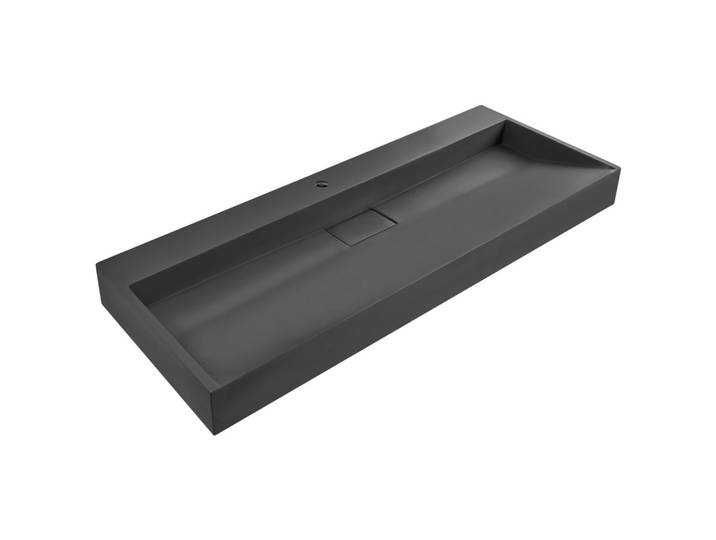 HÄNGEWASCHBECKEN Schwarz 120/46 cm Mineralguss Quenko