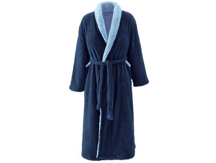 Peignoir polaire mixte côtelé ultra chaud denim s