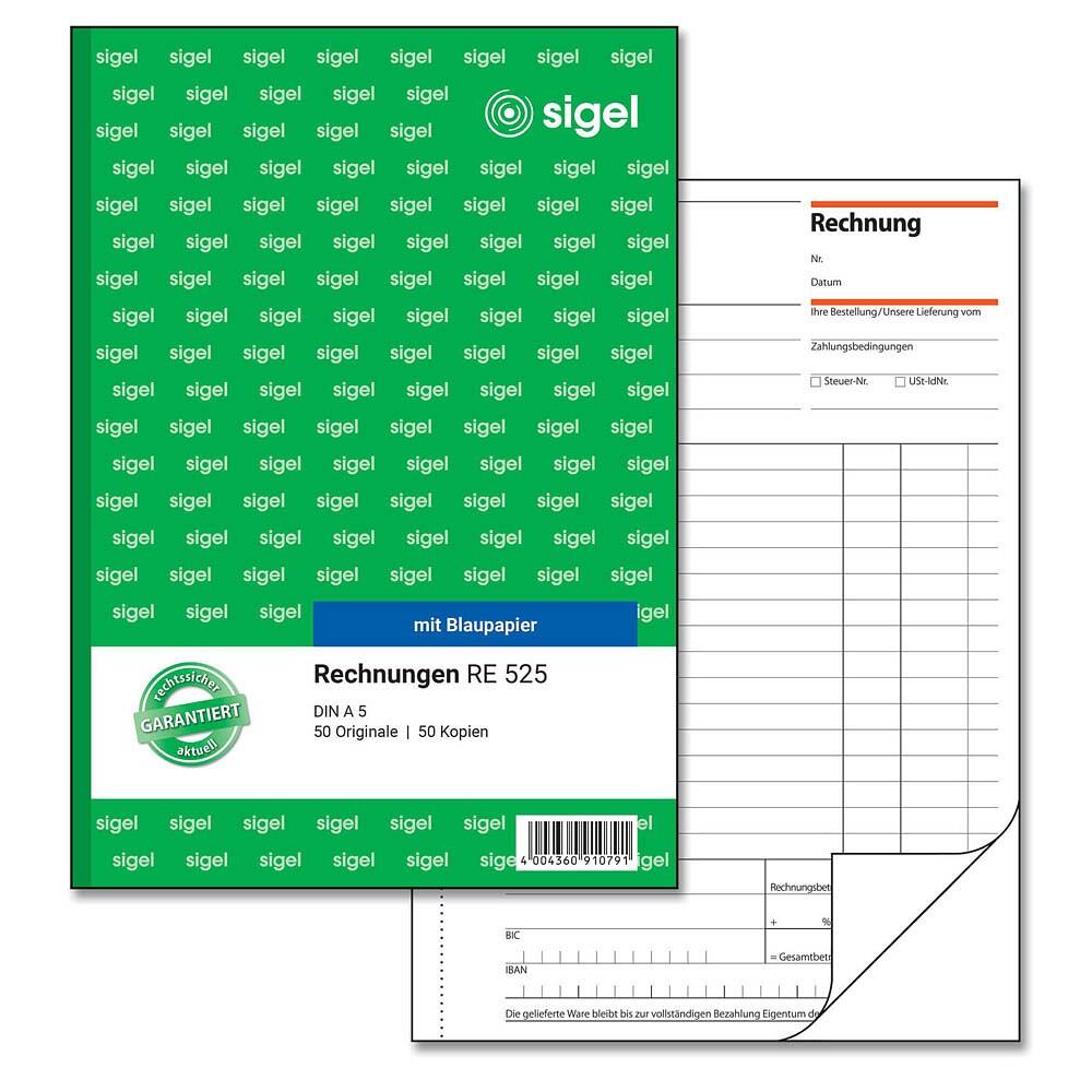 sigel Rechnung Formularbuch RE525 - 2 x 50 Blatt