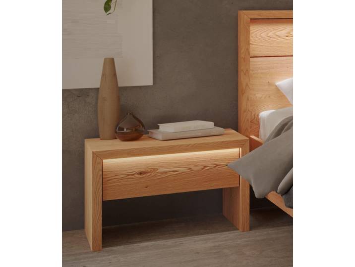 Nachtkonsole HOME AFFAIRE Léopoldine , braun, T:41cm, Sideboards, Nachtkonsole, inkl. LED Beleuchtung