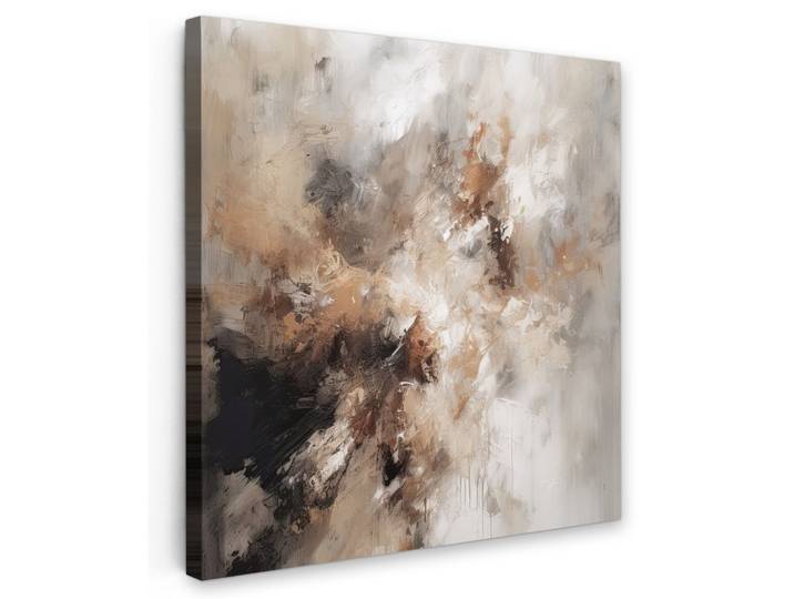 LEINWANDBILD Farbe - Abstrakt - Beige - Kunst Deko Groß 90x90 cm