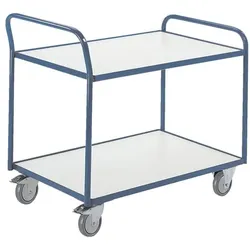 ROLLCART Tischwagen mit 2 Etagen ESD blau, 111x93x60 cm