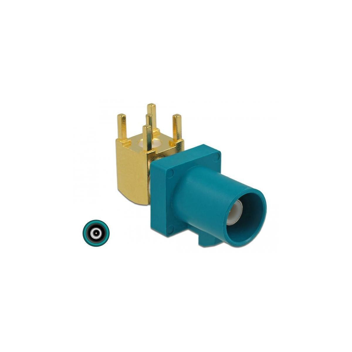 Delock 89782 FAKRA Z adapter 90 graden goud en blauw