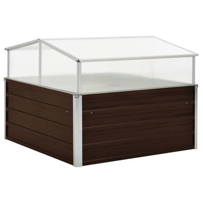 Helloshop26 - Gewächshaus 100 x 100 x 85 cm verzinkter Stahl braun 02_0001738