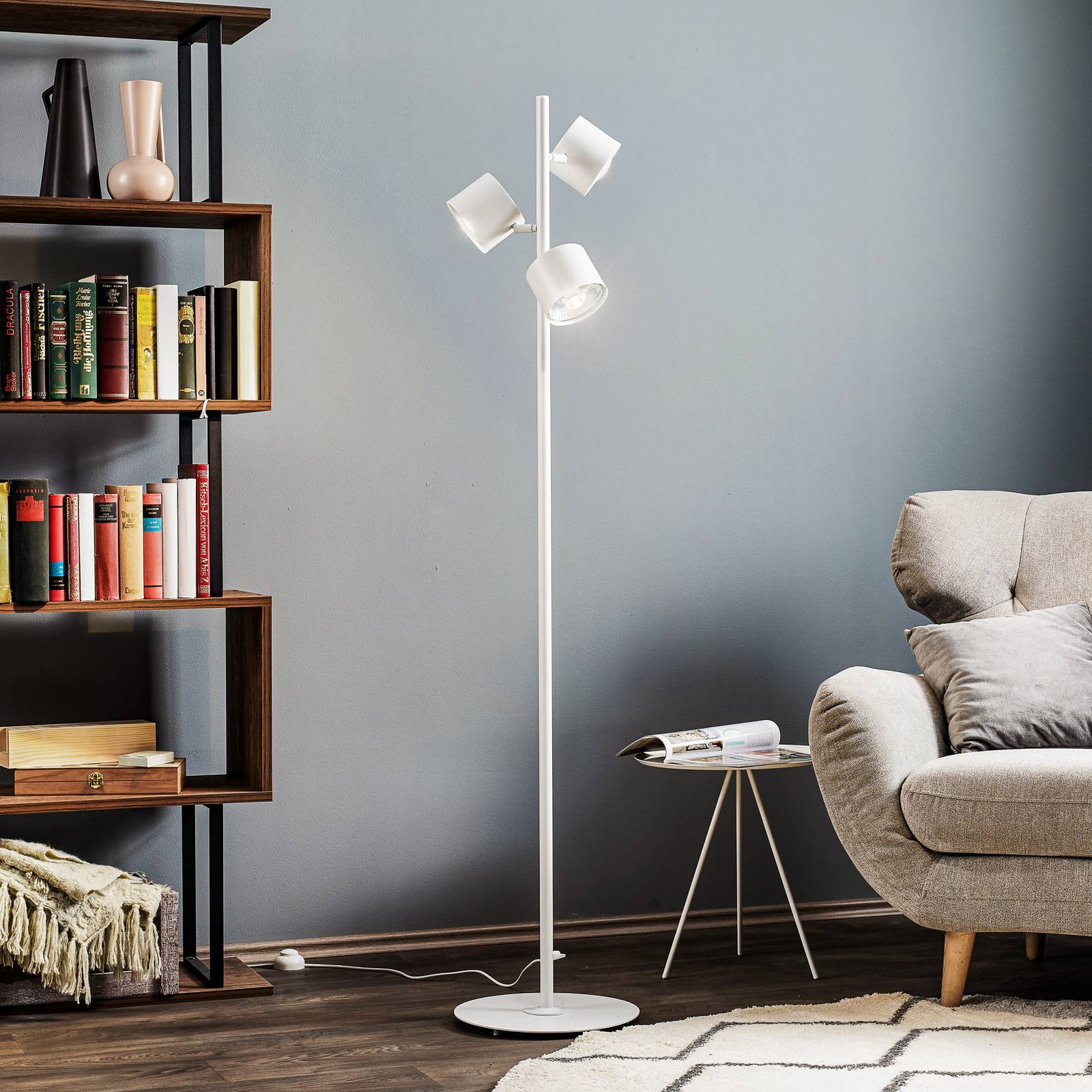 Stehlampe Bot ALDEX, weiß / opal, für Wohn- / Esszimmer, Metall, Modern, Stehlampe