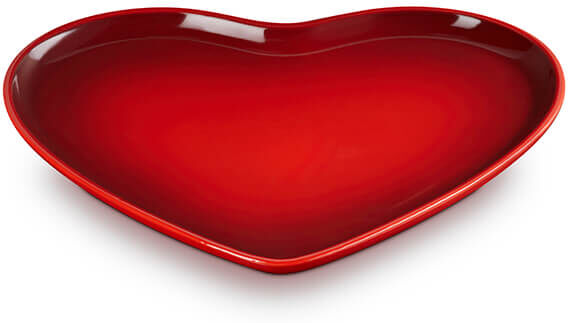 Le Creuset Cerise Stoneware 32cm Heart Serving Platter