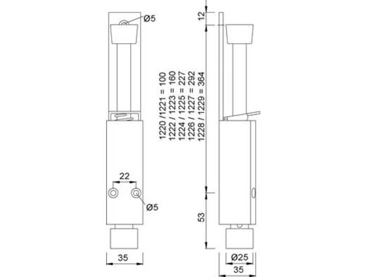 Woelm KWS 1226 Deurstop 120 mm Slag\, Zwart Rubberen Plug\, Max. 40 kg Deurgewicht