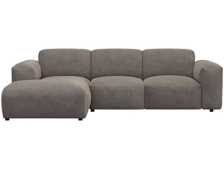 Ecksofa, Taupe Braun, 251x171 cm, Polyester, Chaiselongue Links, Modern