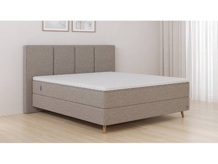BRUNO Boxspringbett Premium 140x200cm in Glory Taupe Matratzen-Härtegrad: Links H3 / Rechts H2 mehrfach ausgezeichnet in Design & Qualität
