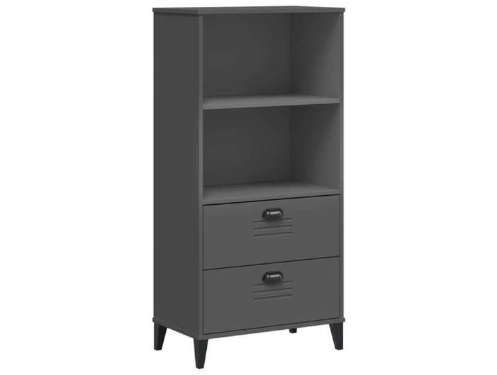 Bibliothèque - mango - Meuble de rangement - VIKEN gris anthracite 60x35x123 cm - bois ingénierie M134