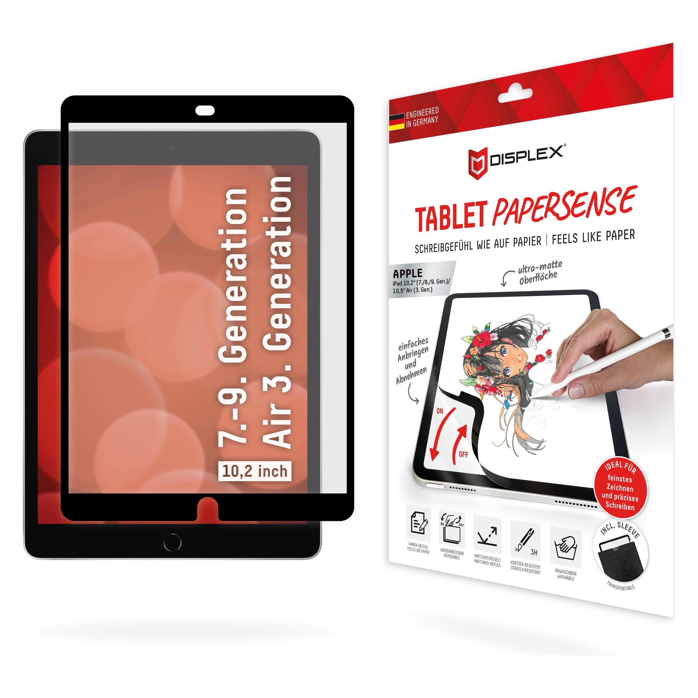 Displex Tablet Papersense, iPad Paper Feeling Schutzfolie (1 Stk., Apple iPad Air 2019) (01886)
