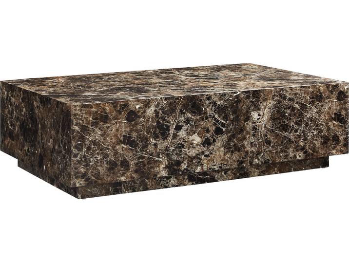 Couchtisch SALESFEVER Almeria Beistelltisch: Stilvoller Tisch 120/75 cm , braun (braun marmoroptik), B:120cm H:35cm T:75cm, MDF, mit Melaminfolie überzogen, Tische, Couchtisch, rechteckig 120x75 cm, in Marmoroptik foliert