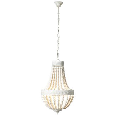 BRILLIANT Kronleuchter "Liba", weiß, 3, Ø 40cm H: 161cm, 1 Stk., Leuchten, 3 flammiger Kronleuchter - kürzbare Pendellampe geeignet für Esstische, Kronleuchter