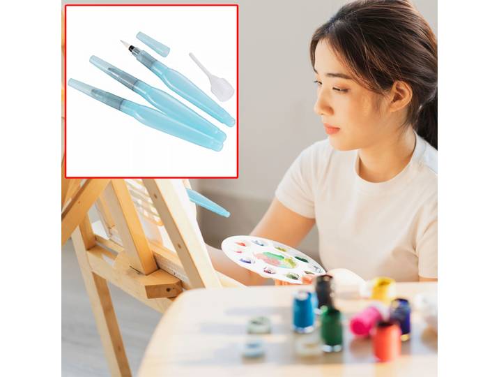 3er-Set Aquarellpinsel mit Wassertank, fein/mittel/breit