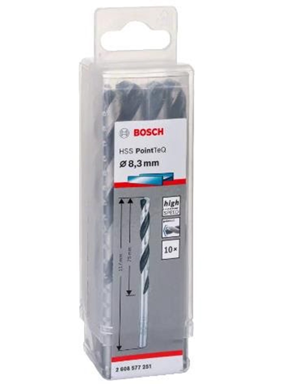 Bosch HSS PointTeQ Drill Bit 8.3mm 10pcs