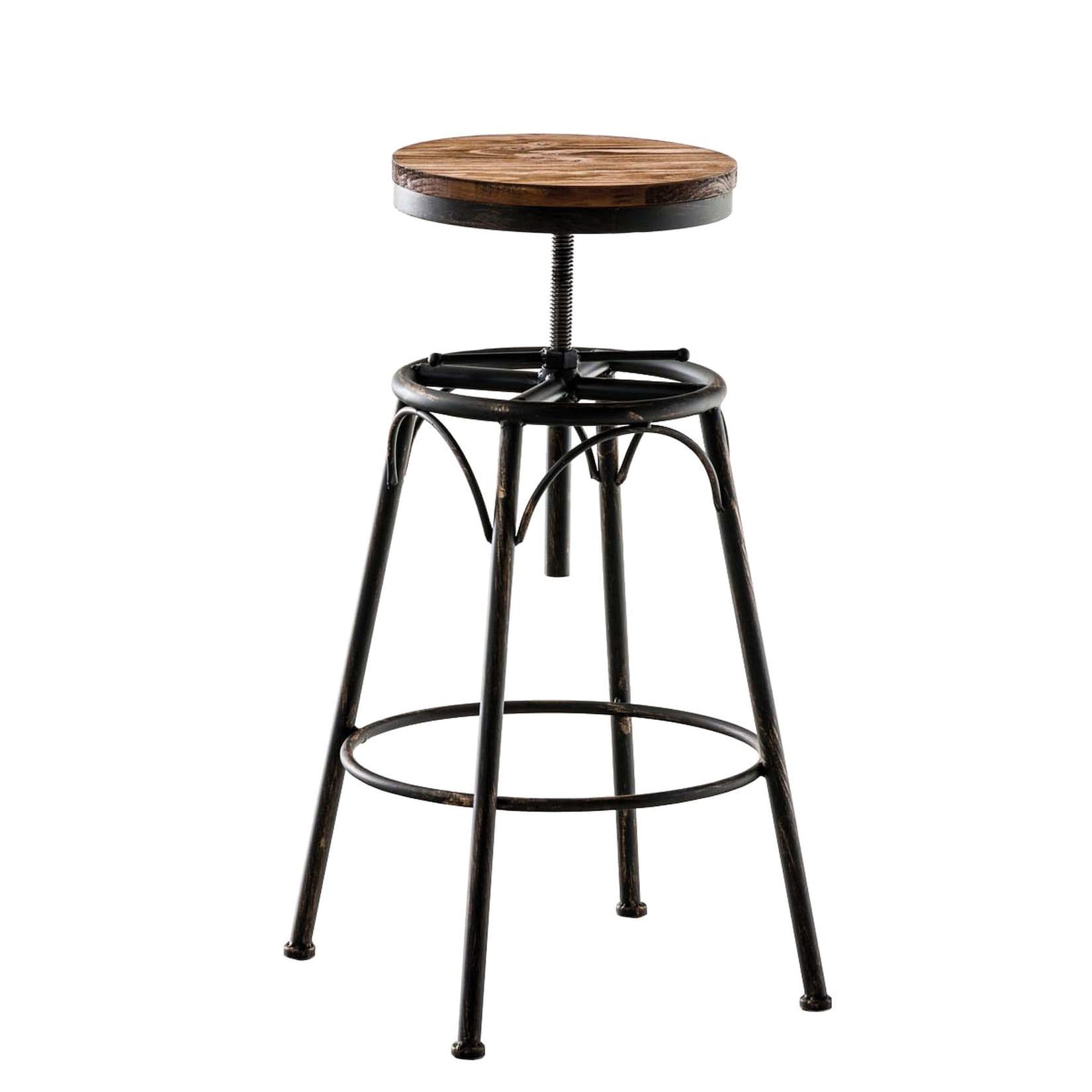 TPFLiving Barhocker Bean Holzsitz Gestell Bronze