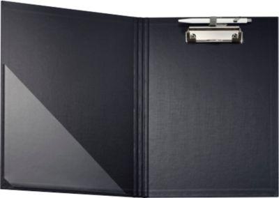 Falken Klemmbrettmappe, A4, für 50 Blatt, Einstecktasche, Stiftehalter, FSC®-Pappe/Metall/Kunststoff, schwarz, 1 Stück