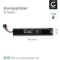 Cellonic Akku für Neato Botvac D7 Connected, D6, D5 , D4, D10, D3, D703, plus, D701, Staubsauger Zubehör, Schwarz
