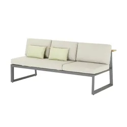 Gartensofa 3-sitzig  Long Beach ¦ grau ¦ Maße (cm): B: 200,5 H: 75 T: 89.0