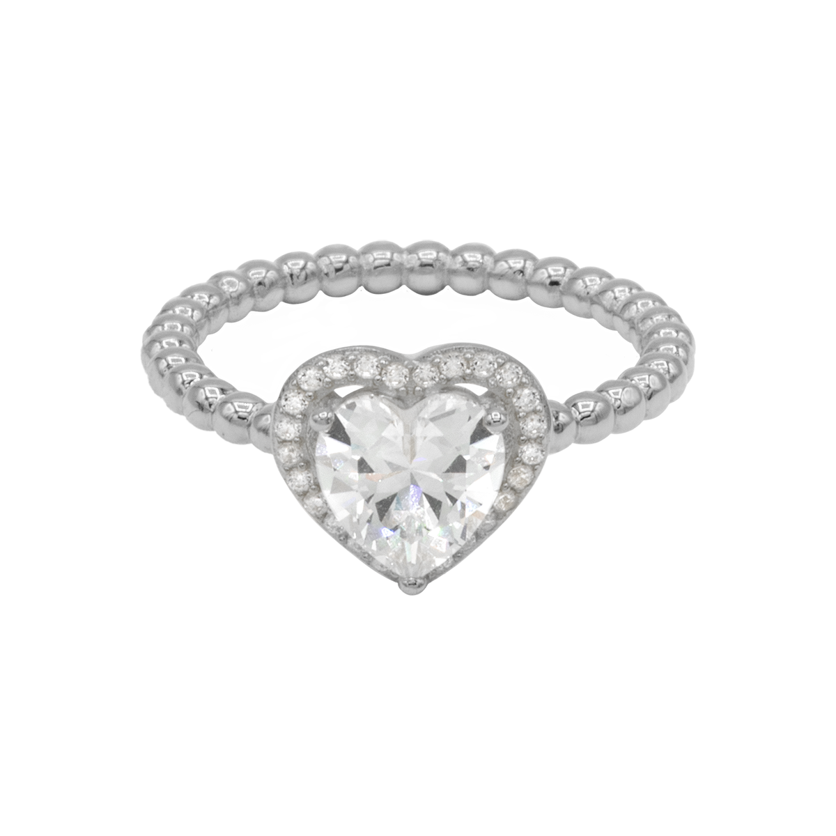 Jacques Lemans Ring Herz Sterlingsilber mit Zirkonia