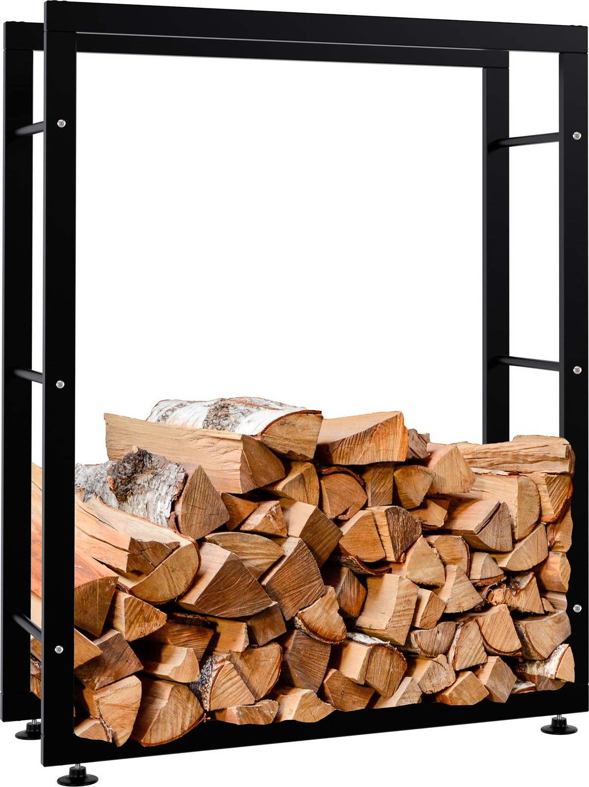 CLP Houtopslagrek Keri V2, zwart, B/D/H: 80 x 25 x 100 cm
