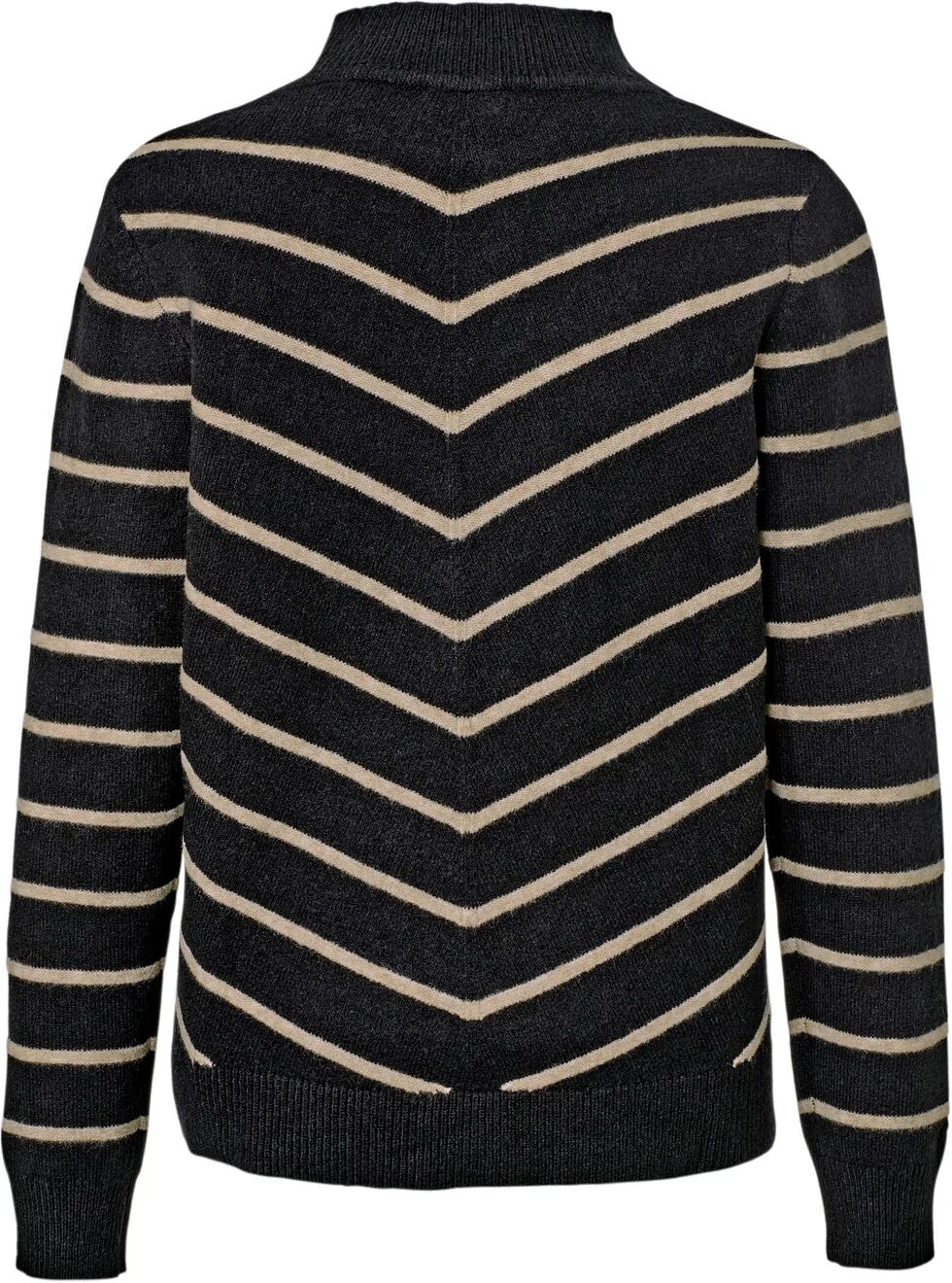 Tchibo - Gestreifter Strickpullover mit Stehkragen - Damen - Gr. S - schwarz/gestreift