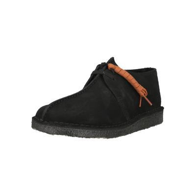 Schnürschuh CLARKS "Desert Trek", Herren, Gr. 45, Leder, schwarz, Schuhe Schnürschuh, mit Krepp-Sohle