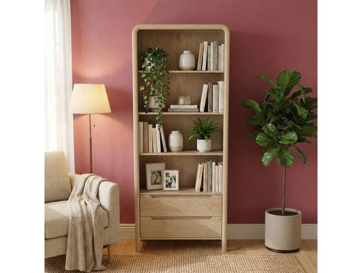 Bibliothèque 74x38x180cm en bois de manguier naturel - BOHO