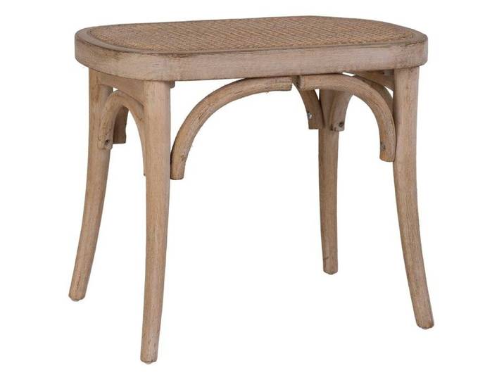 Tabouret en bois avec assise en rotin 55x37x47h cm