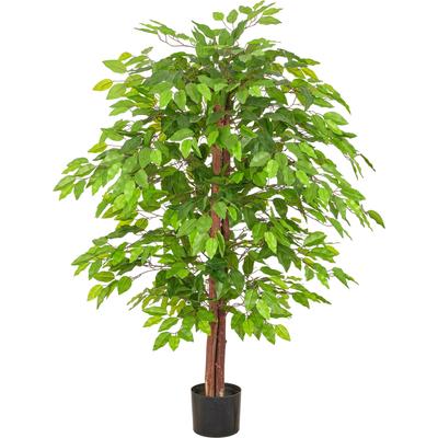 Kunstbaum CREATIV GREEN "Ficus benjamina", grün, H:130cm, Obermaterial: 100% Kunststoff, Kunstpflanzen, mit schönem Blattwerk
