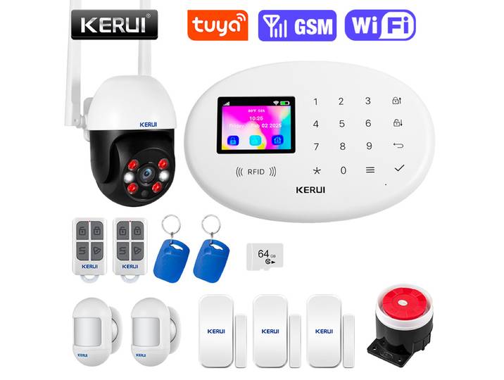 KERUI nouveau système d'alarme W20 WiFi GSM pour alarme domestique sécurité antivol sans fil Tuya maison intelligente App contrôle détecteur de mouvement capteur