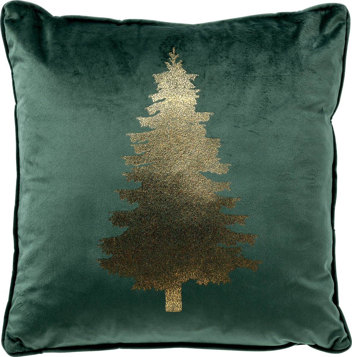 TREE kussenhoes Mountain View kerstthema groen fluweel 45x45 cm