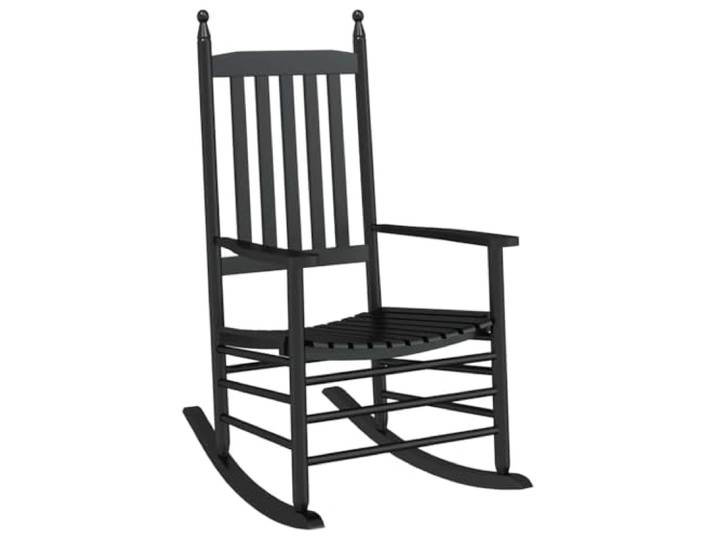 GHVBNMF Schaukelstuhl aus Massivholz Pappel Ergonomisch Schwarz Ergonomischer Schwungsessel aus Pappelholz für Wohnzimmer, Veranda und Terrasse mit hoher Rückenlehne.
