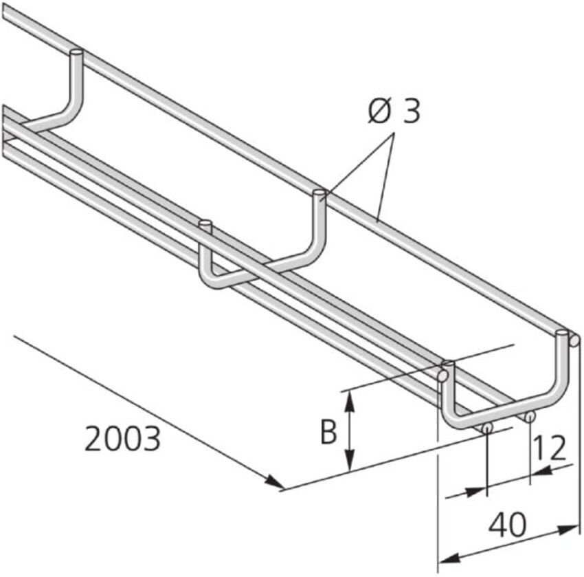 pflitsch Gitterkanal GK 40x20 V2A 3mm 2004mm (GK40x20V2A)