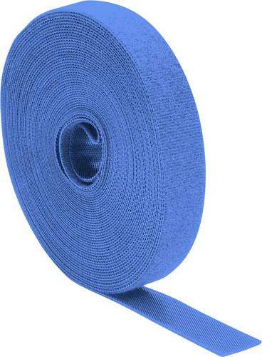 Quadrios 25CA525 Klettband zum Bündeln Haft- und Flauschteil Blau Meterware