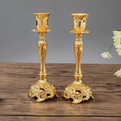 Inspired Living European Style Metal Candle Holders Set Of 2 Gold Or Silver Wedding Candle Holders 7