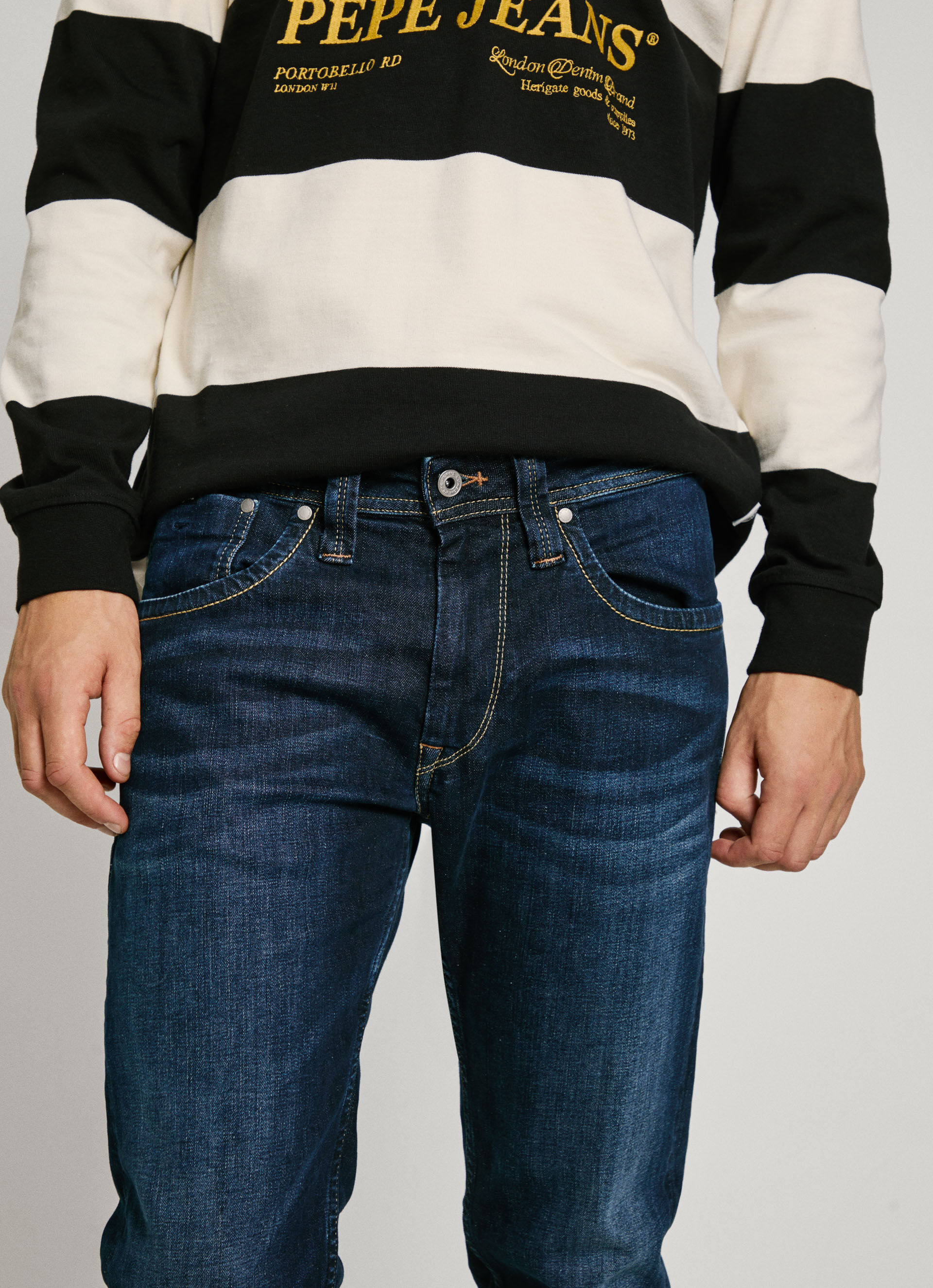 Straight-Jeans PEPE JEANS "CASH", Herren, Gr. 36, Länge 30, blau (dunkelblau), Denim/Jeans, Obermaterial: 99% Baumwolle, 1% Elasthan, leichte Abriebeffekte, normal lang, Jeans Straight-Jeans, Regular Waist dunkelblau 36, Länge 30