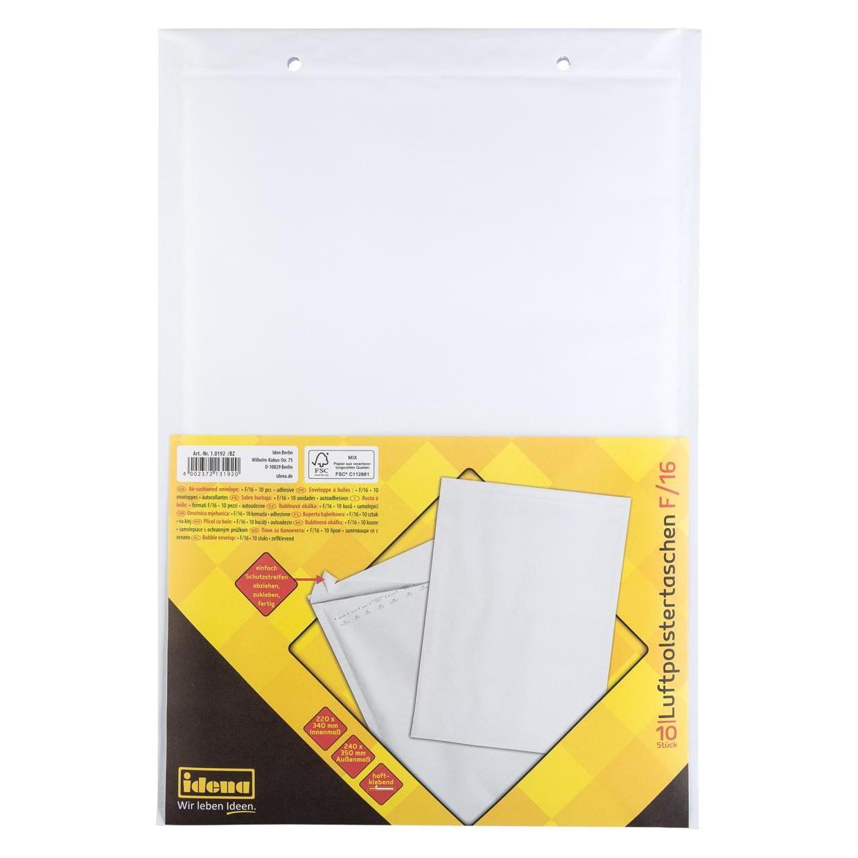 Idena Luftpolstertaschen F/16 haftklebend weiss 24x35cm (1 Stk.) (60106994)