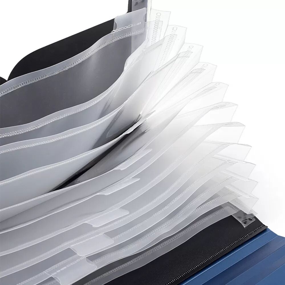 INF Chemise Accordéon B5 Argentée - Organisateur de Documents Extensible à 13 Poches