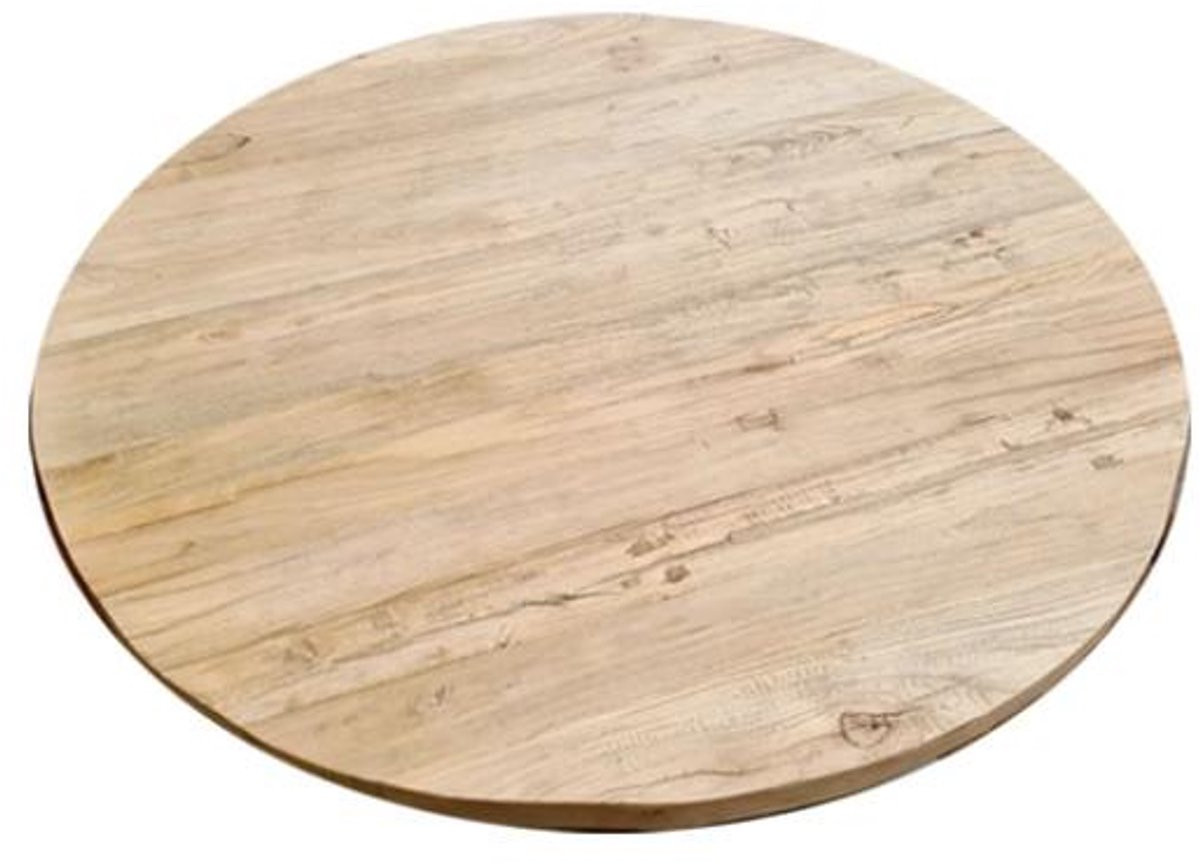 FLE Rond salon tafelblad van massief elmwood, diameter: 40 cm, dikte: 4 cm
