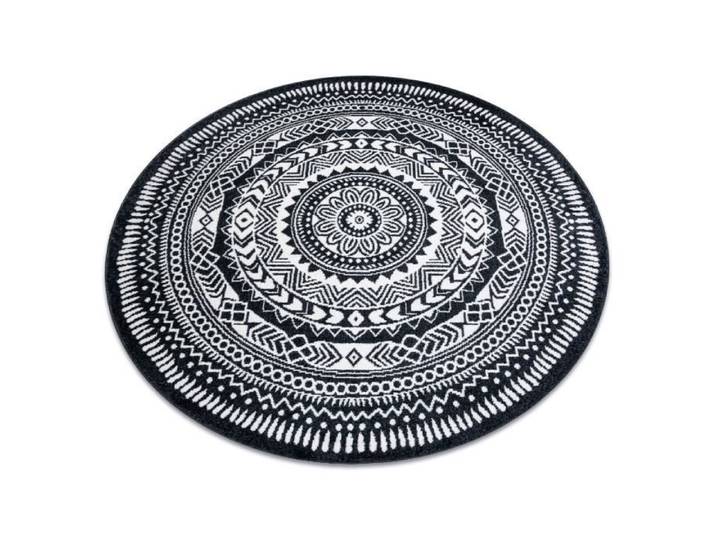 Tapis - RUGSX - FUN - Rond - Noir - 160 cm - Synthétique