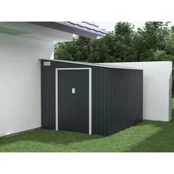 Gartenhaus Metall mit Anlehnfunktion - 5,49 m2 - verzinkter Stahl - Anthrazit - DAUSTIN