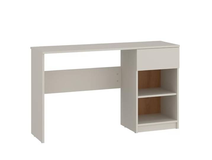 Lomadox Schreibtisch in Kaschmir mit Eiche 1 Schublade 2 offene Fächer grifflos Vollauszug minimalistisch Jugendzimmer Arbeitsplatz Homeoffice B/H/T ca.120/76/50 cm