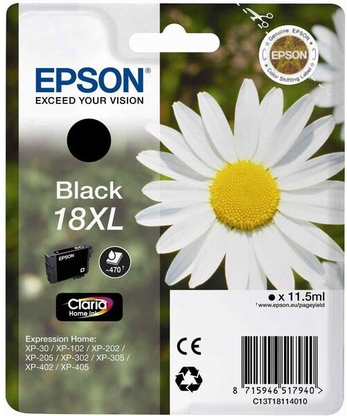 Epson 18XL (C13T18114012) - Noir - Cartouche d'encre - Grande capacité Noir