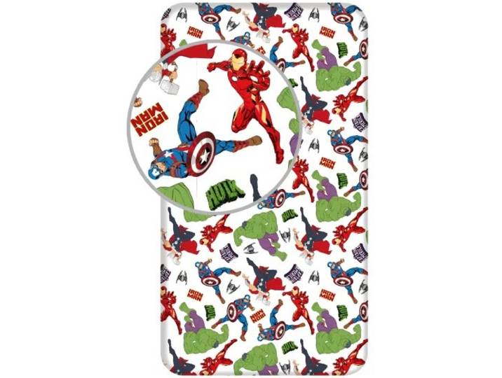 Marvel Avengers Hoeslaken Hulk, Flash Iron man- Eenpersoons - 90 x 200 cm