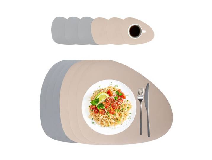 Relaxdays Platzdeckchen mit Untersetzern 6er Set